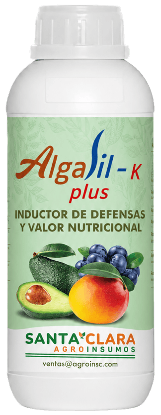 Envase de Algasil K Plus, fertilizante foliar con silicio, potasio y algas marinas de Santa Clara