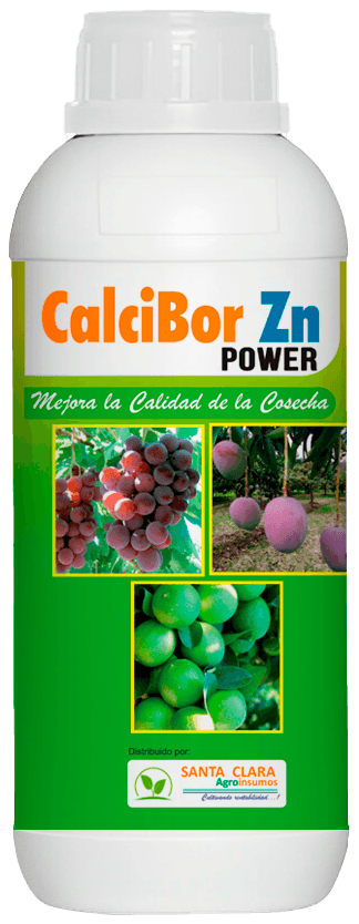 Envase de CalciBor Zn Power, con calcio, boro y zinc, distribuido por Santa Clara